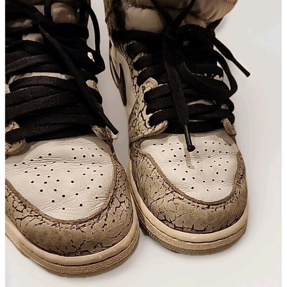 AIR JORDAN Size 5Y - Air Jordan 1 Retro OG High White Cement #FD1437-052 - Picture 13 of 16